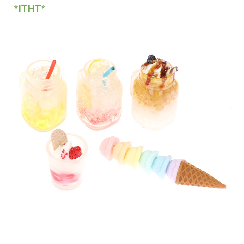 Mô Hình Bình Trà Chiều Bằng Nhựa Resin Tỉ Lệ 1 / 12 Trang Trí Nhà Búp Bê Mới