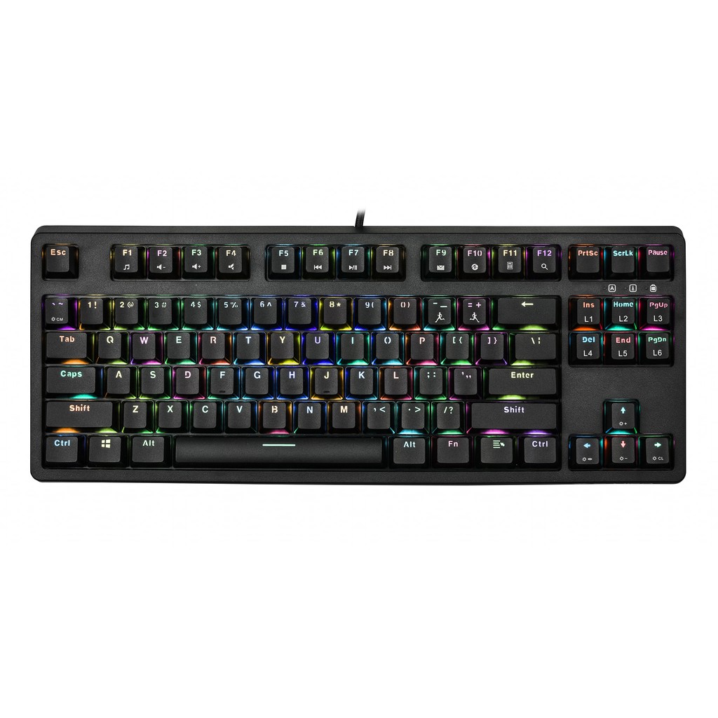 Bàn phím cơ RGB E-Dra EK387 RGB Model 2021 BH 24 T I Tặng kèm Keycap, Đèn Led USB, keypuller I EDra Gaming TKL EK387RGB