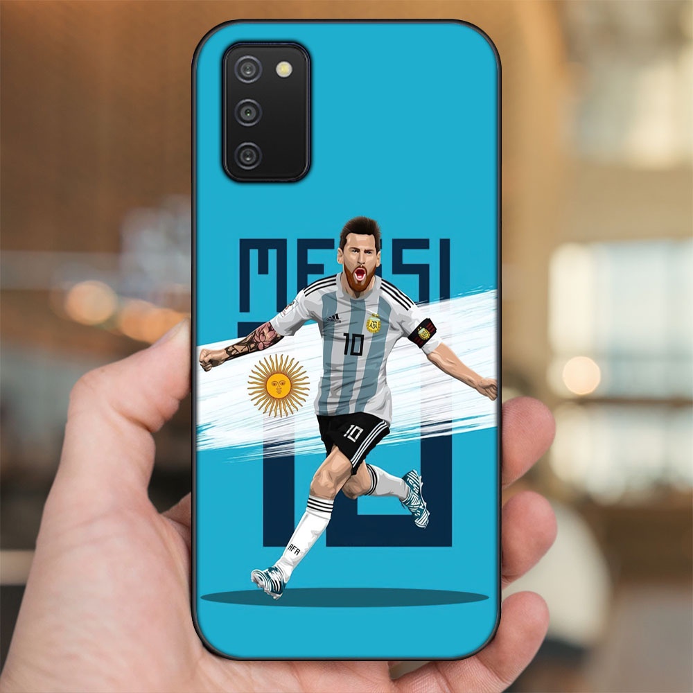 Ốp lưng Samsung A03S viền đen in hình Lionel Messi Barcelona PSG
