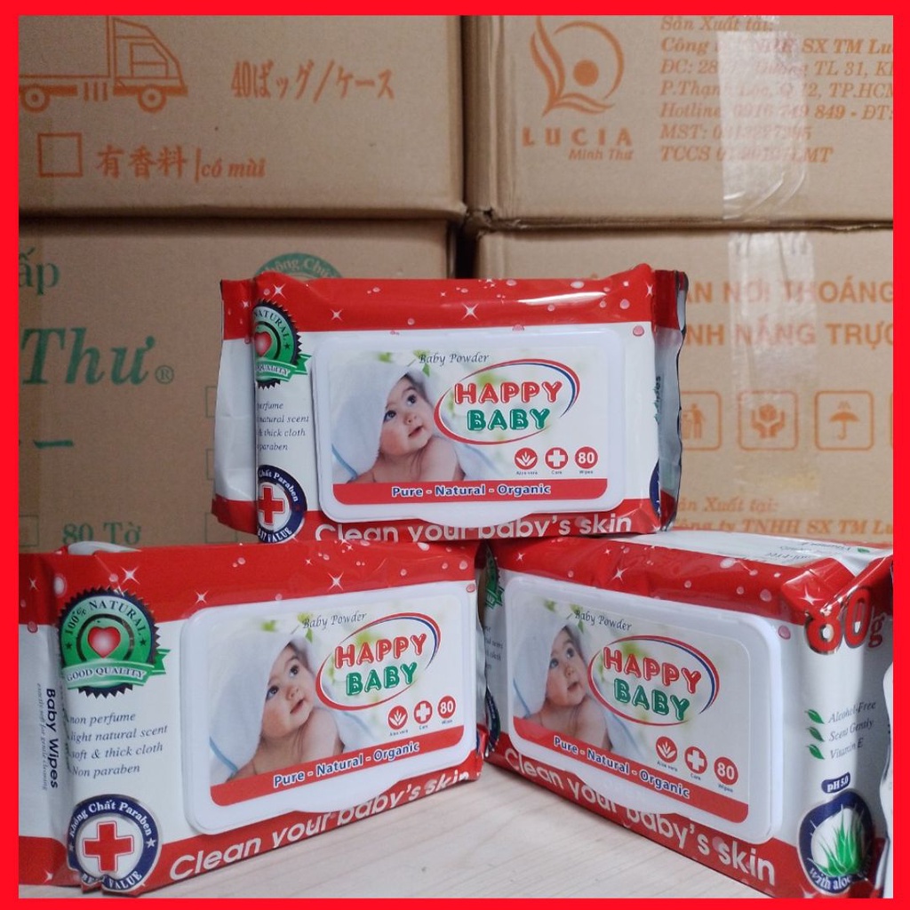 Khăn giấy ướt có mùi dịu nhẹ 80g an toàn cho bé