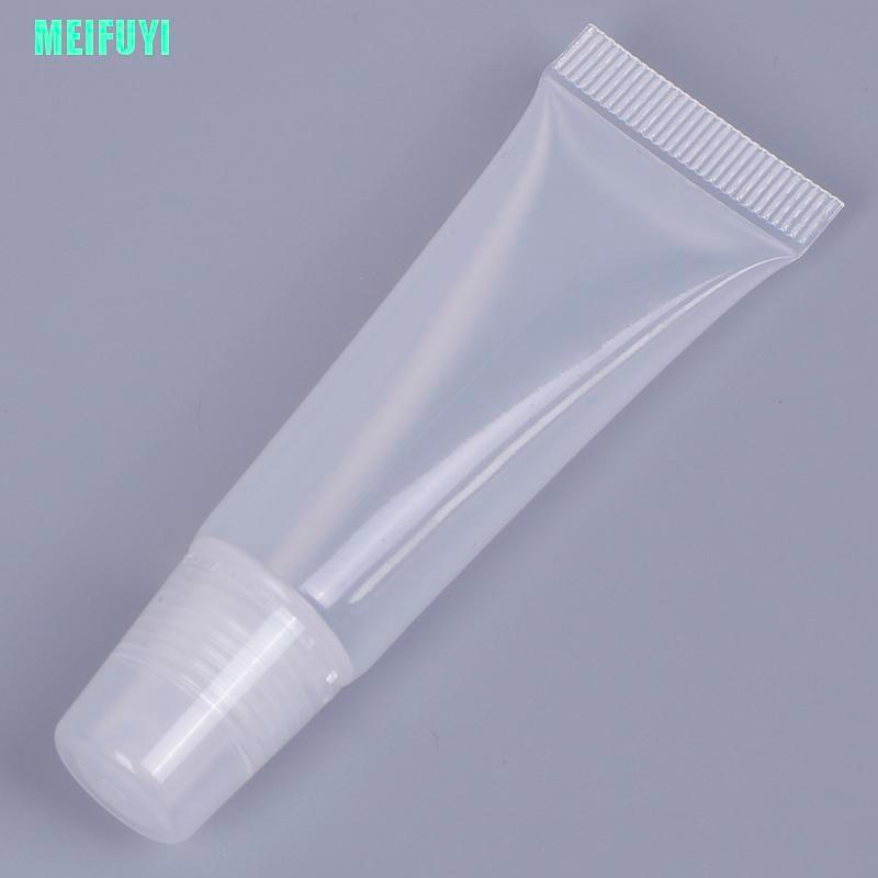 (Hàng Mới Về) Set 10 Tuýp Rỗng 8ml / 15ml Bằng Nhựa Trong Suốt Đựng Son Dưỡng Môi