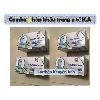 Combo 4 hộp khẩu trang y tế 4 lớp Khuyến Anh