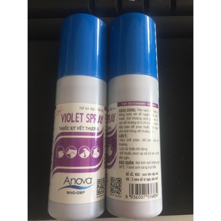 Chai xịt vết thương cho gia súc 100ml - tím