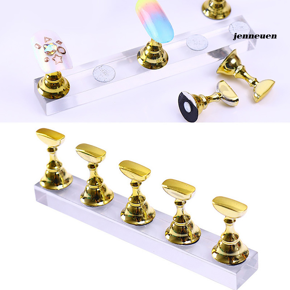 [Hàng mới về] Set 5 Giá Đỡ Nam Châm Trưng Bày Móng Tay Giả Tiện Dụng