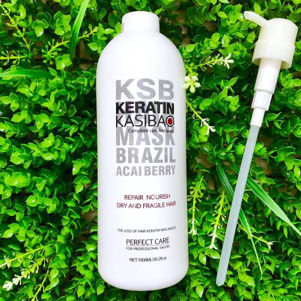 {Chính hãng} {Siêu rẻ} Hấp KERATIN KASIBAO KSB BRAZIL ACAI BERRY thủy phân phục hồi tóc hư tổn nặng 1000ml