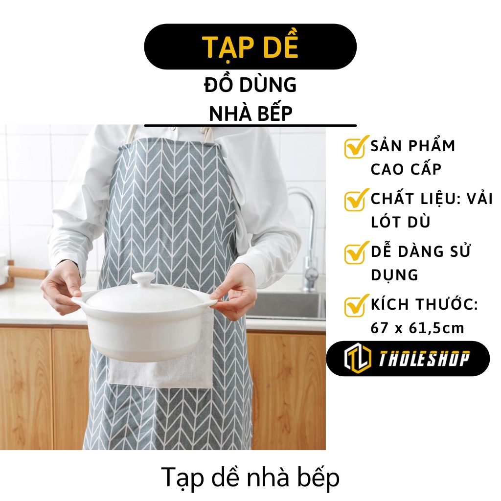 Tạp Dề - Tạp Dề Nấu Ăn Bằng Vải Họa Tiết Caro, Tam Giác Kháng Nước Cho Bà Nội Trợ 7816