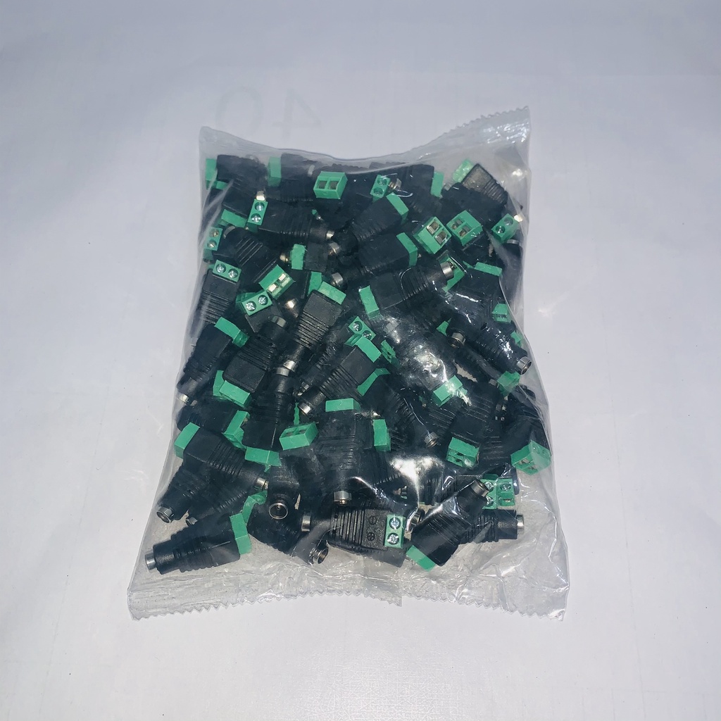 100 Jack nguồn DC Âm / DC Dương bắt vít chuyên dụng cho hệ thống camera giám sát