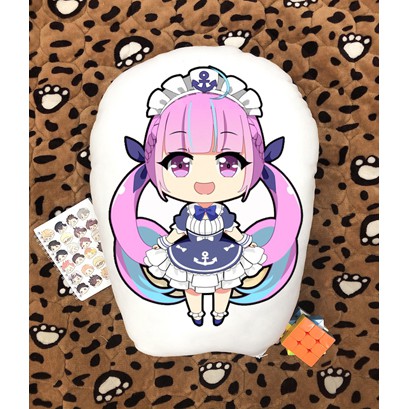 Gối ôm gối ngủ in 2 mặt chibi Hololive Minato Aqua