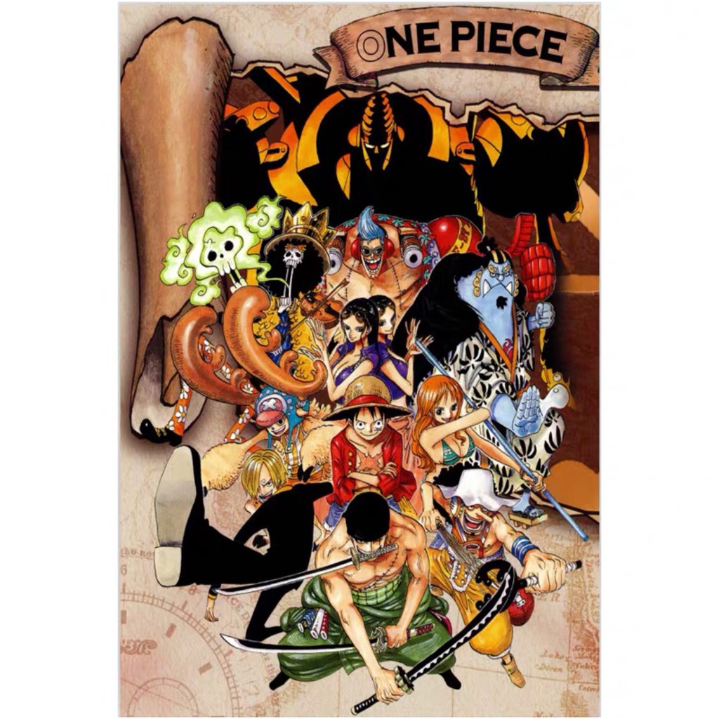 [ORDER]Bộ xếp hình 1000 miếng hình Đảo Hải Tặc One Piece size 75x50cm