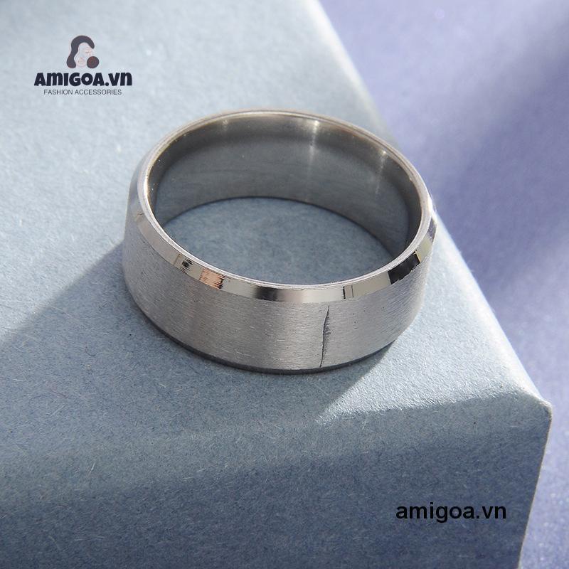 Nhẫn Nam Bằng Thép Không Gỉ 8MM Thiết Kế Đơn Giản