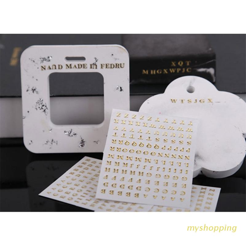Set 5 Tấm Sticker Kim Loại Hình Chữ Cái Tiếng Anh Dùng Để Trang Trí Đồ Thủ Công Diy