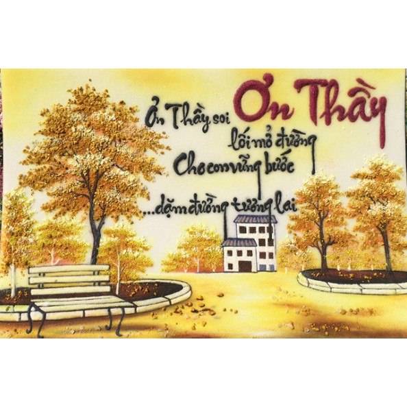 Tranh đính đá toàn bộ tự làm-Tranh nhớ ơn thầy cô