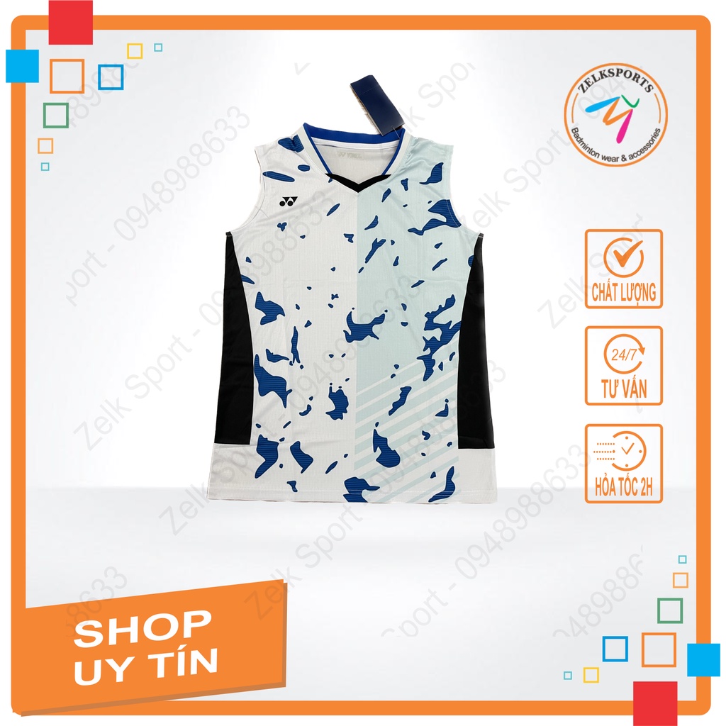 Áo cầu lông Yonex 6248 sát nách Trắng nam