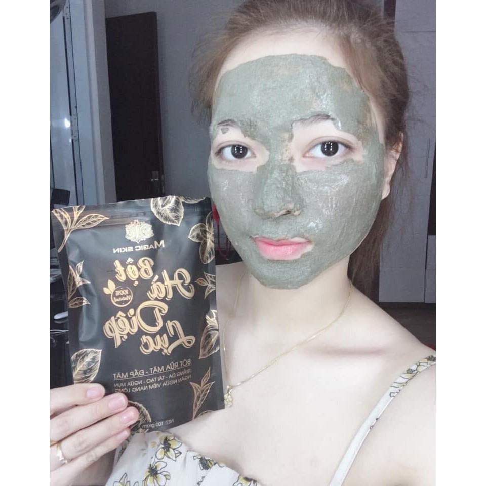 Bột rửa mặt 🌻FREESHIP🌻 Bột Hà diệp lục Magicskin