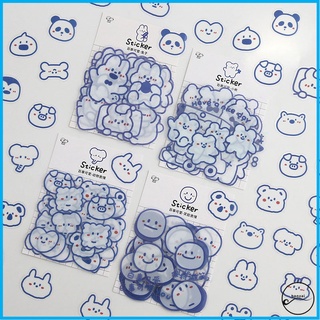 Túi nhãn dán Pet Sticker động vật dễ thương Xanh Trắng chống thấm nước (40 miếng).