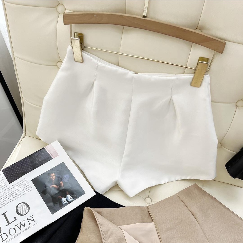 Quần short thiết kế lưng cao tafta xước siêu xinh Callene (L1626)