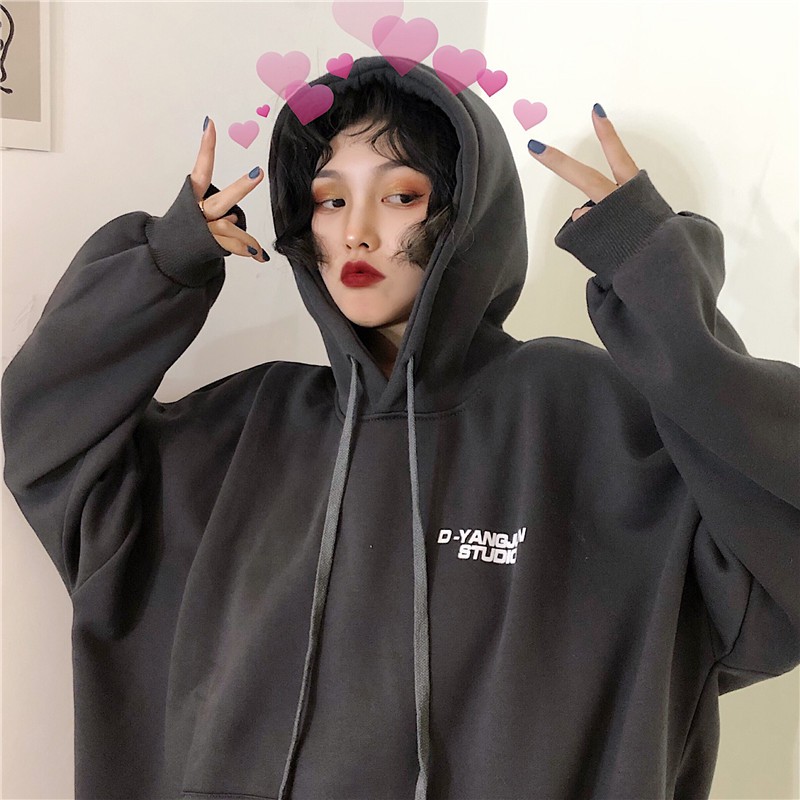 Áo hoodie nữ form rộng, áo hoodie nữ oversize có mũ trơn màu đi chơi đi học thời trang ulzzang hàn quốc | BigBuy360 - bigbuy360.vn