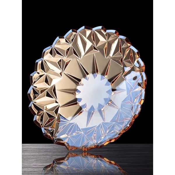 Đĩa/Dĩa Thủy Tinh Ánh Kim Cương Sang Đựng Trái Cây 3 Màu - HÀNG HOT