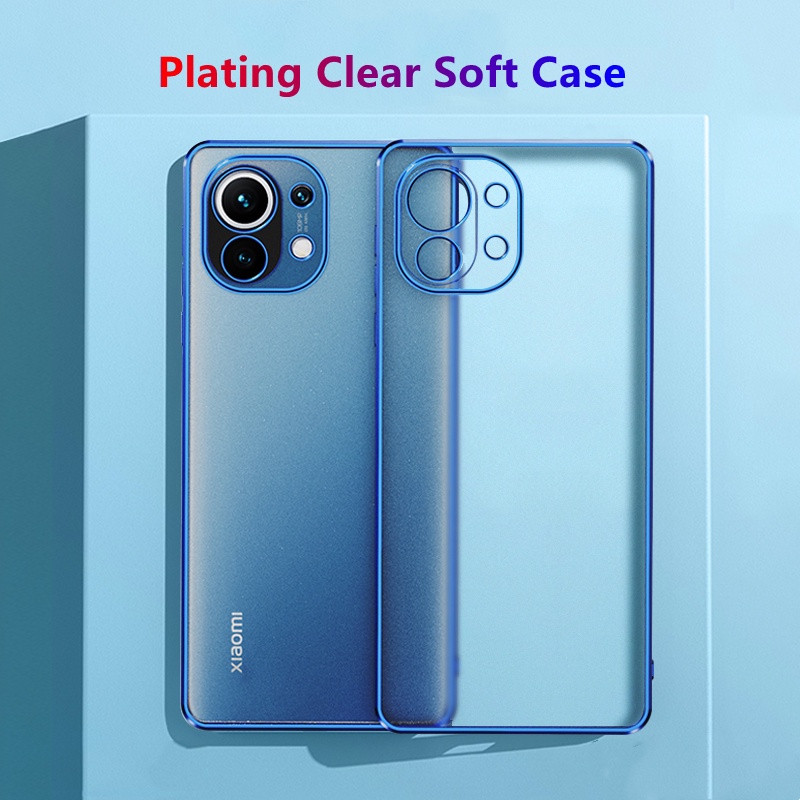 Ốp Lưng Mạ Trong Suốt Cho XiaoMi 12T 11T Pro 11 Lite Mi 10T Pro 9 Lite A3 Lite Note 10 Pro