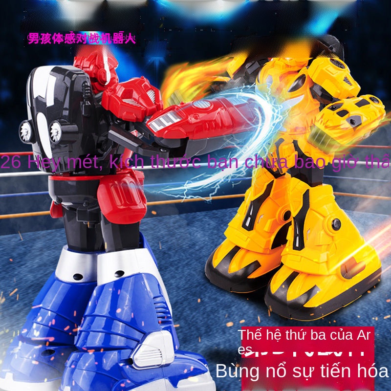 ♀❒Robot chiến đấu đôi 7 trẻ em chiến đấu cảm ứng thông minh điều khiển từ xa sparring 8 bé trai đồ chơi đánh đấm quyền a