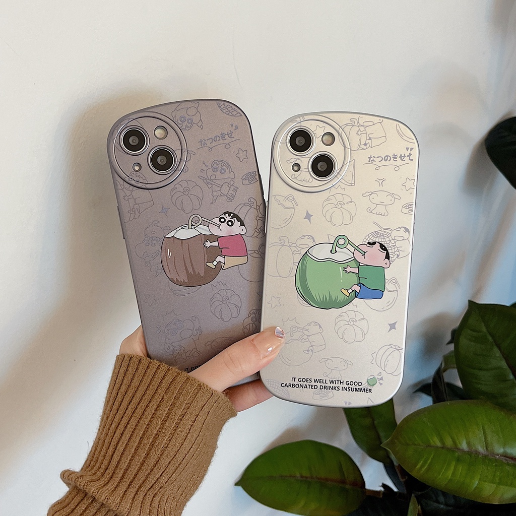 Ốp Điện Thoại Mạ Điện Chống Sốc Họa Tiết Cậu Bé Bút Chì Shin Chan Vui Nhộn