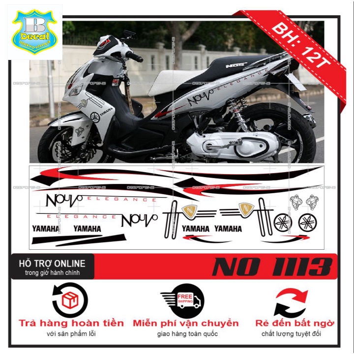 Ten rời xe NOUVO 4 LX DÁN XE TRẮNG 1113