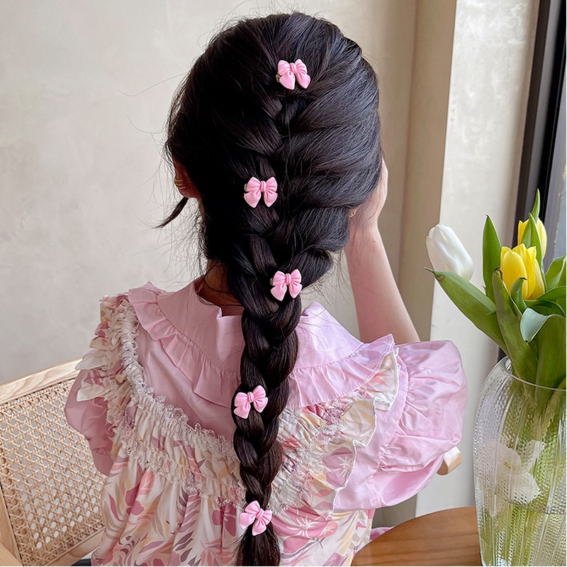 Kẹp Tóc Đính Nơ Trái Tim/Hoa Hồng Mini Xinh Xắn Cho Bé Gái