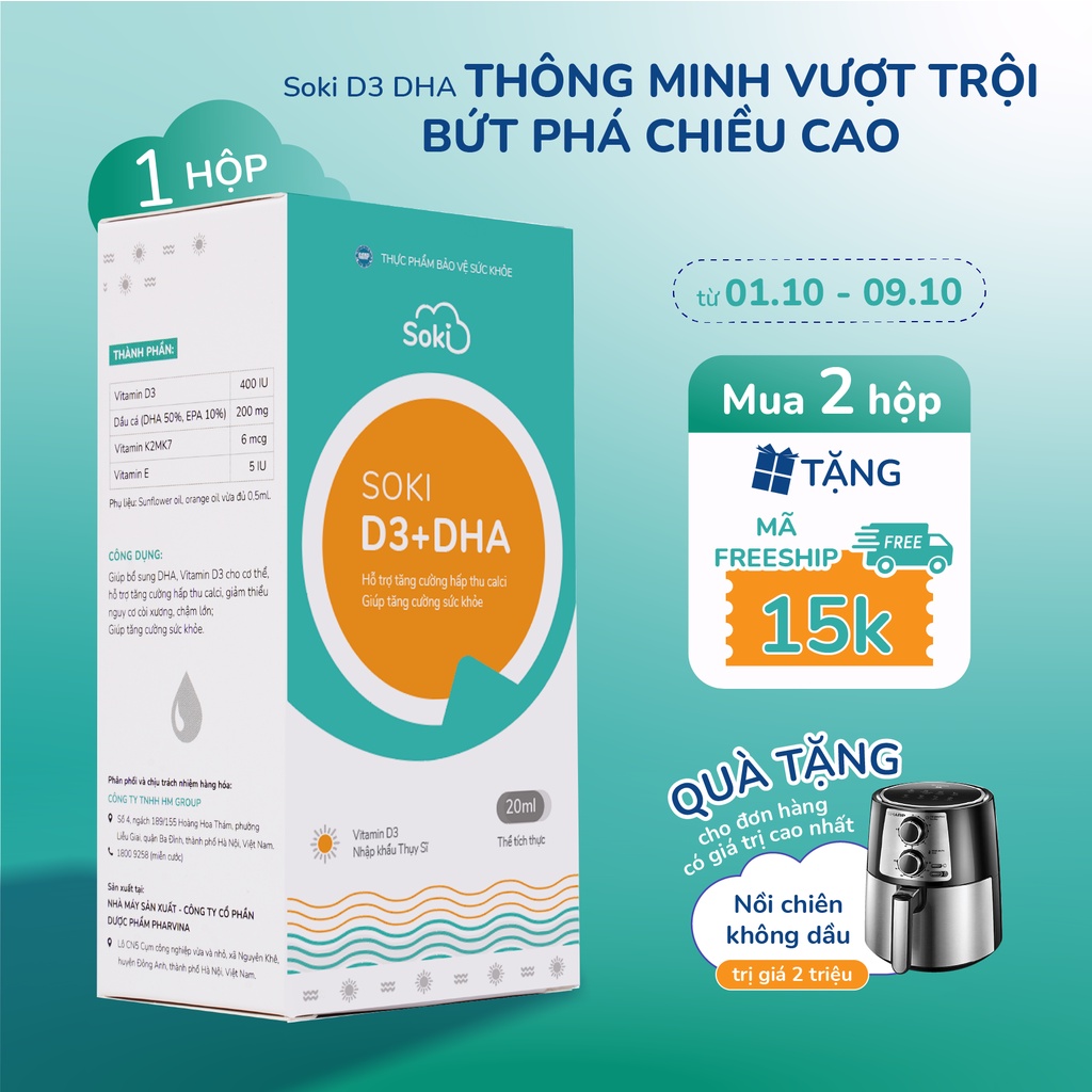 SOKI D3 - DHA BỔ SUNG D3 VÀ DHA TINH KHIẾT TỪ THỤY SĨ
