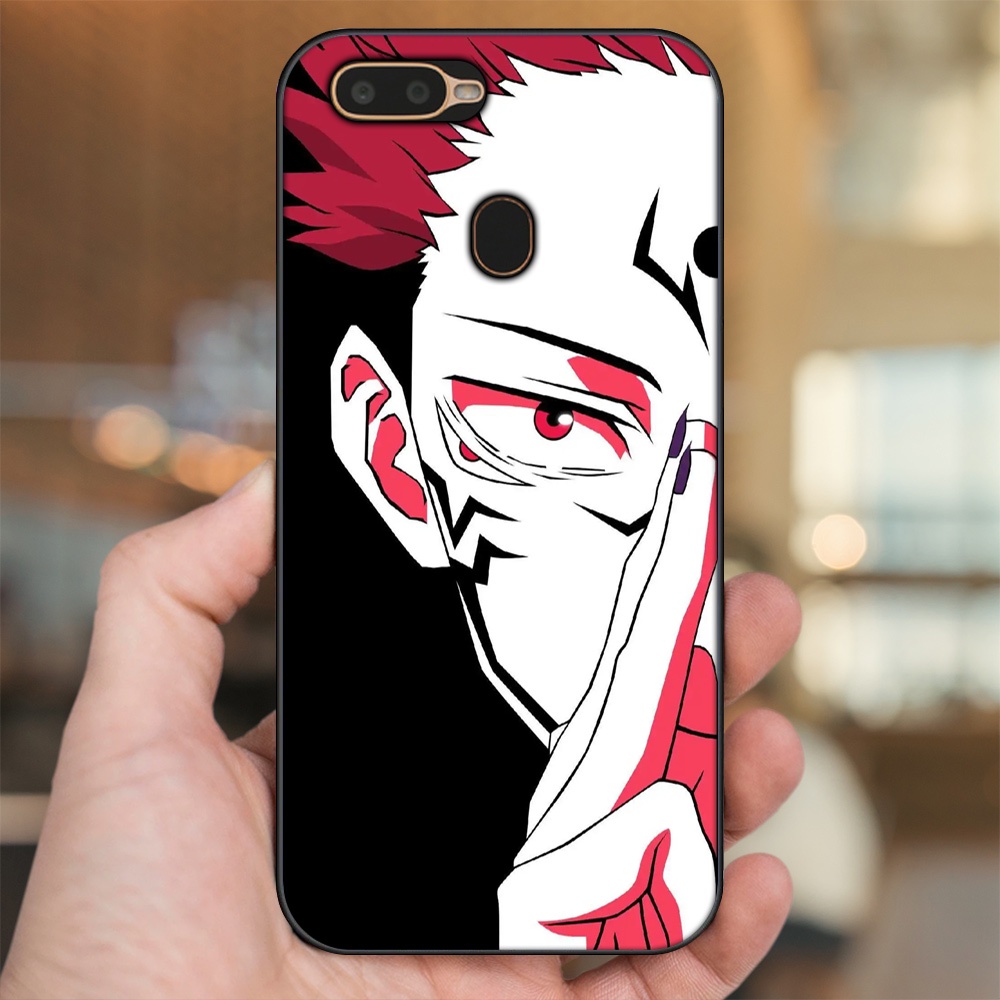 Ốp lưng Oppo A5S, A7, A12, F9 viền đen in hình Yuji Jujutsu Kaisen