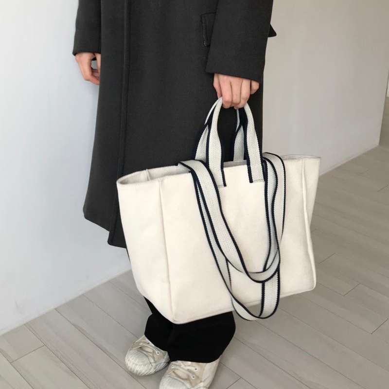 Túi đeo vai IELGY bằng vải canvas cỡ lớn phong cách cổ điển thời trang cho nữ