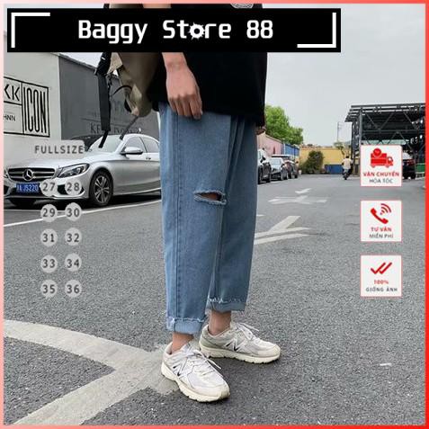 Quần Jeans Baggy Dáng Rách Cạnh 2021 tại Baggy Store 88
