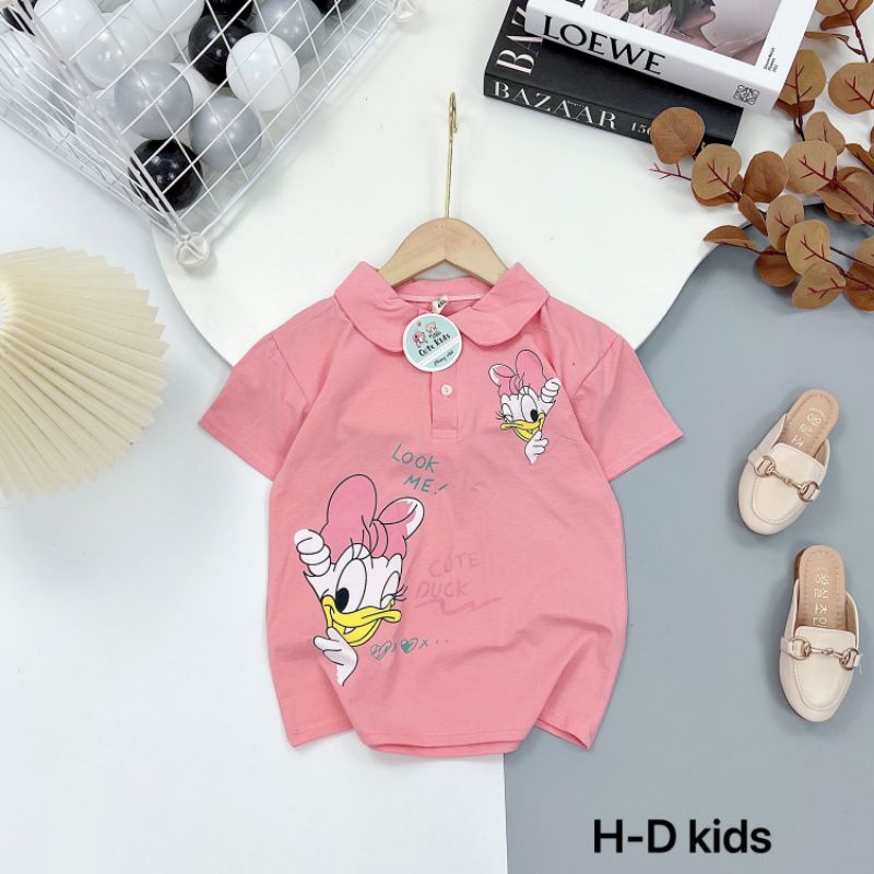 Áo phông có cổ bé gái cute kids donal