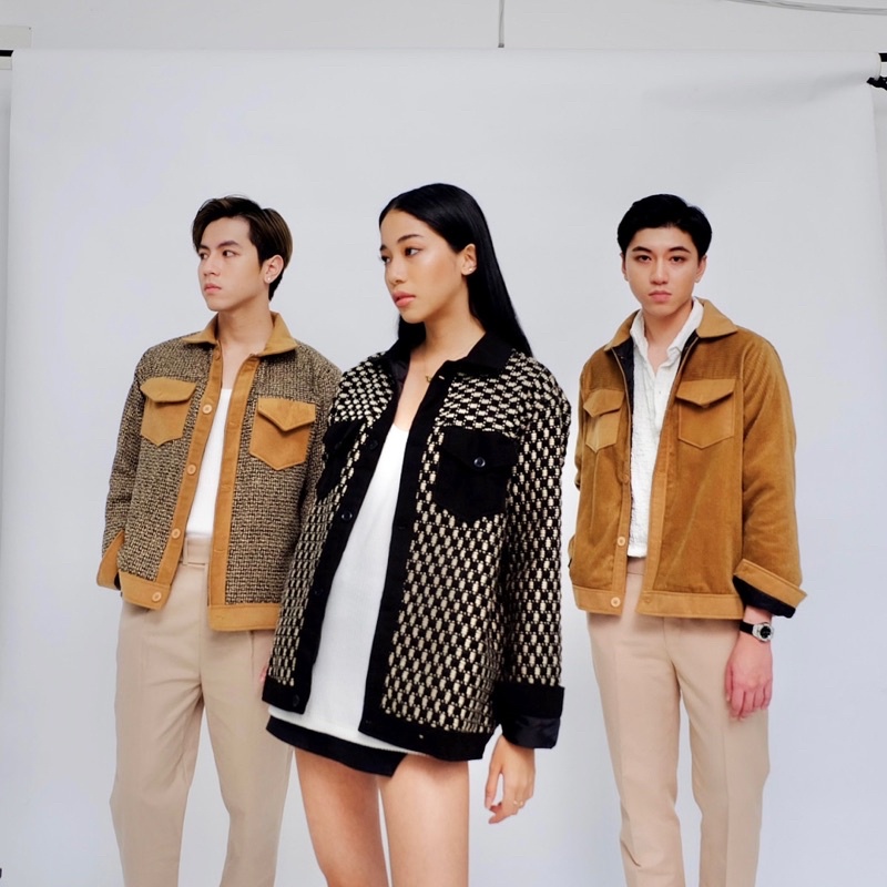 ÁO JACKET MIX: GÂN NÂU NỈ