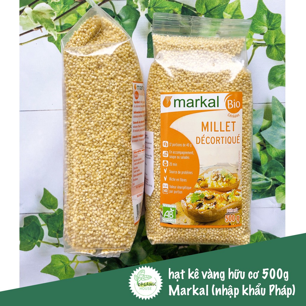 Hạt kê vàng hữu cơ đã tách vỏ Markal/Sotto 500g