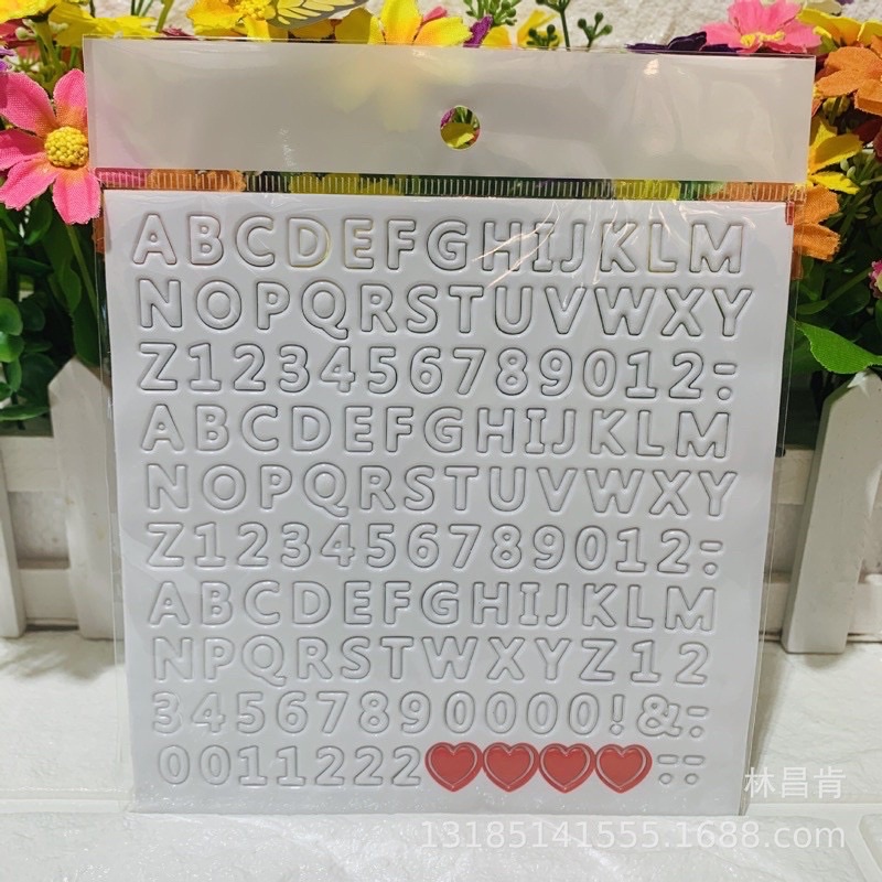 Miếng Dán Sticker Chữ Cái Dán Trang Trí Ốp Dưới Vỏ Bảng Chữ Cái