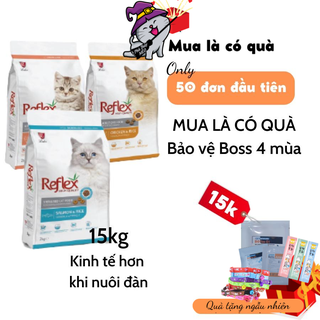Thức ăn cho mèo 15kg Reflex Kitten Aldult Cho Mèo Con Mèo Trưởng Thành phù thủy mèo