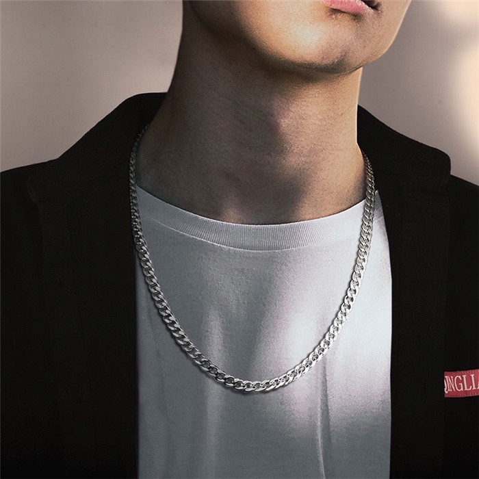 Dây Chuyền Cube Lập Phương Rỗng Kuu Clothes Màu Bạc - Mặt Vòng Cổ Cube Chain Đơn Giản Titan Không Gỉ - Cube Chain