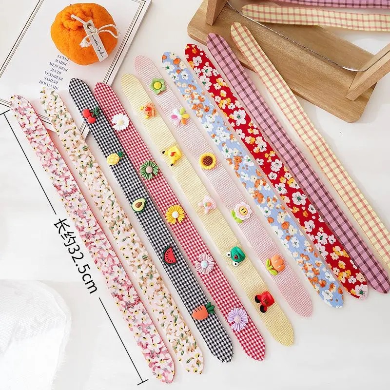 Băng Đô Cài Tóc Mềm Mại Họa Tiết Trái Cây/Hoa Xinh Xắn Cho Bé