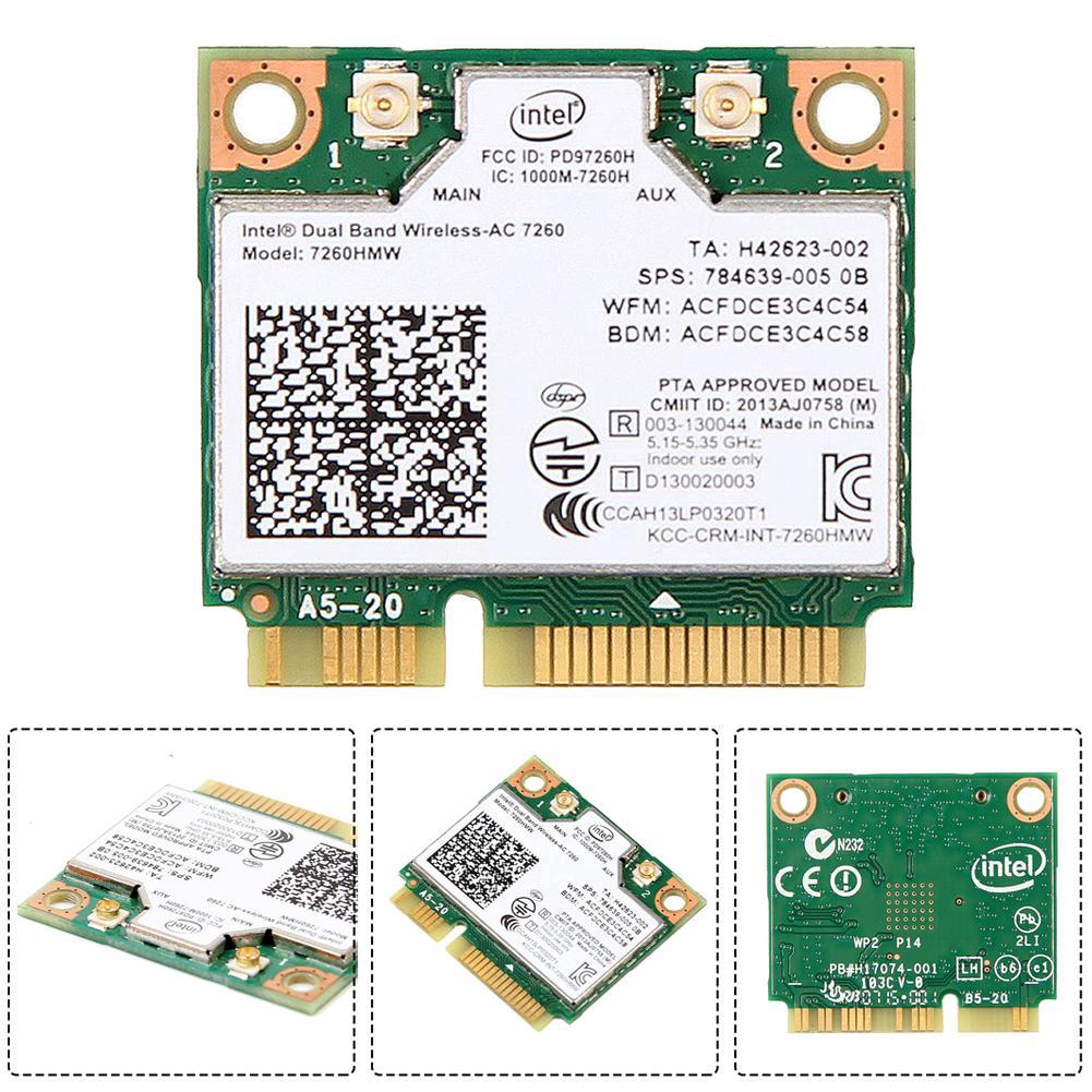 Dual Band Intel 7260 AC 7260HMW 867Mbps Wireless Wifi BT 4.0 Mini PCI-E 5G Card Wireless Network Card