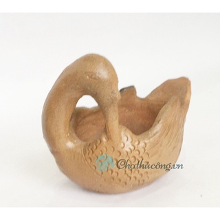 Chậu thú gà vịt bằng gốm đất nung thủ công làng gốm Bàu Trúc - Gốm Chăm handmade trang trí vintage