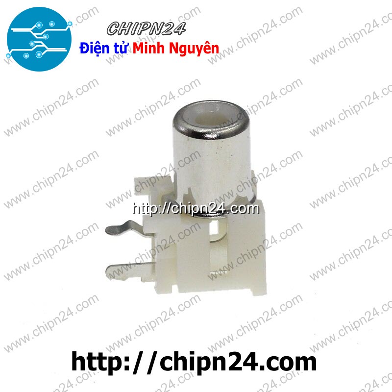 [3 CÁI] (G25) Jack cắm Audio RCA AV5 1 chấu TRẮNG (Jack Âm thanh AV Bông sen hàn board)