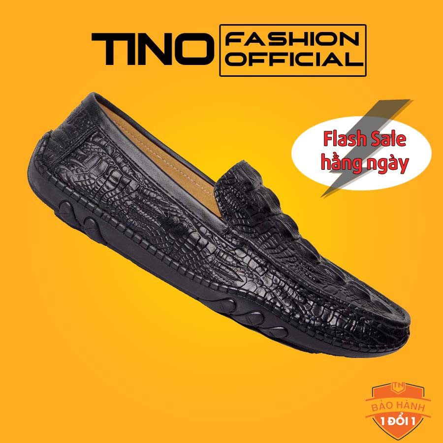 Giày lười da bò dập vân cá sấu Tino | BigBuy360 - bigbuy360.vn