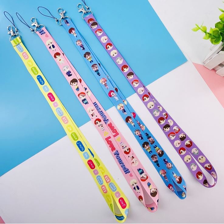 Strap nametag dài Dây đeo điện thoại, thẻ sinh viên BTS PERSONA dài 50cm full 4 ver