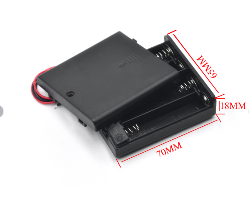 Khay đựng pin 18650 2/3/4 ngăn 9V thiết kế kèm dây cáp