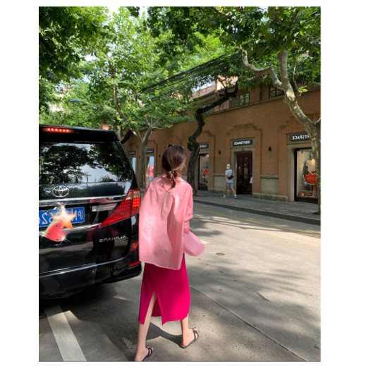 Chân váy lưng cao xẻ tà hợp thời trang cho nữ