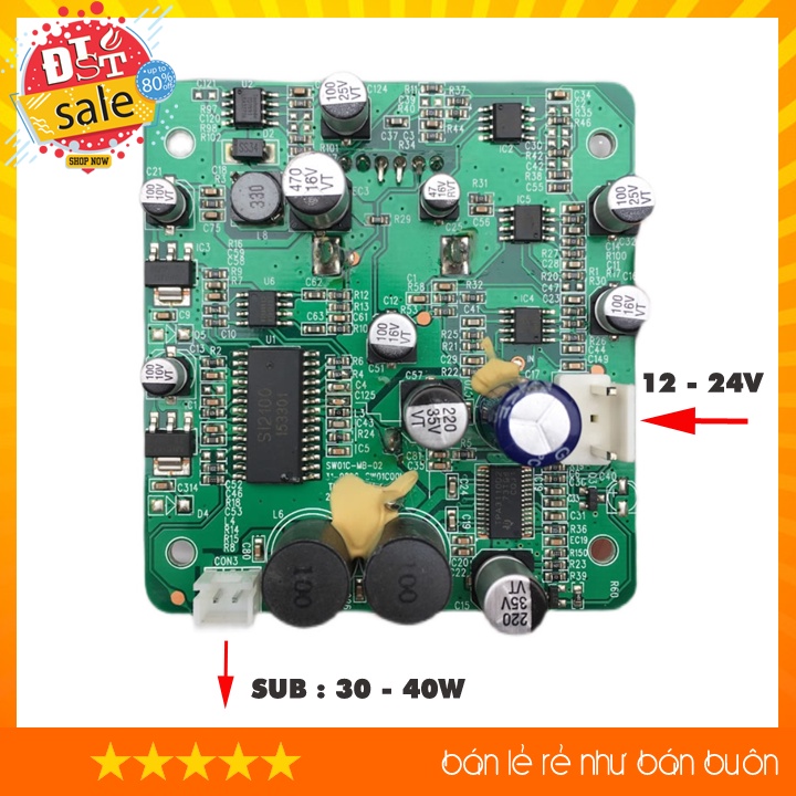 Mạch Sub rời tích hợp công suất, biến mạch âm thanh 2.0 thành 2.1 Bass cực sâu công suất lớn