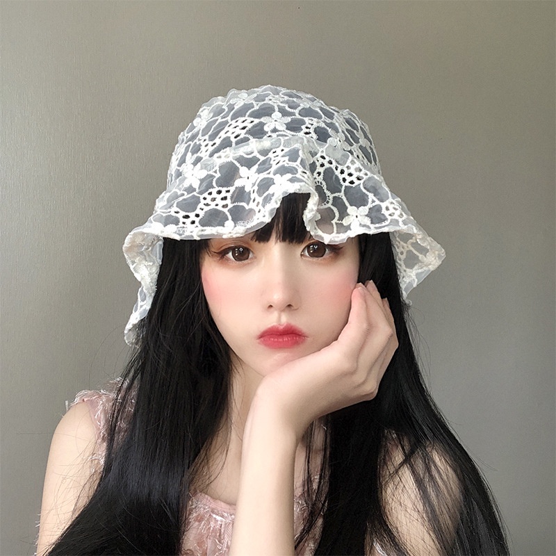 [SẴN]- Mũ nón bucket ren hoa phong cách Ulzzang (M71)