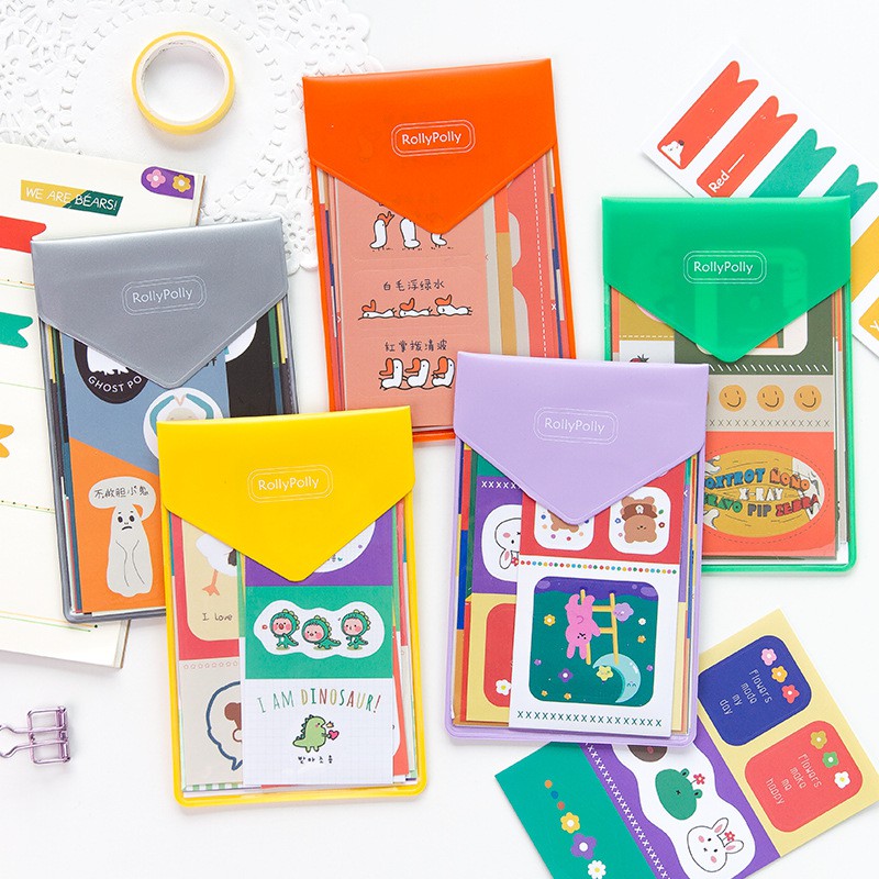 Set 8 tờ miếng dán trang trí hình ma họa tiết hoạt hình dễ thương