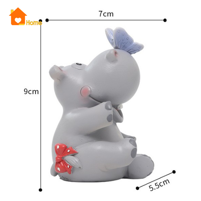 Đồ trang trí Con Hà Mã Bằng Nhựa Resin Trang Trí Bánh Kem