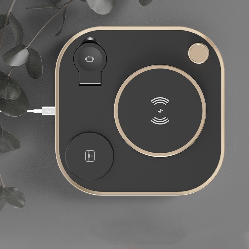 đèn học để bàn tiện ích 4 chức năng , đền led ánh sang trắng kiêm sạc không dây , đèn bàn công sở NPR49